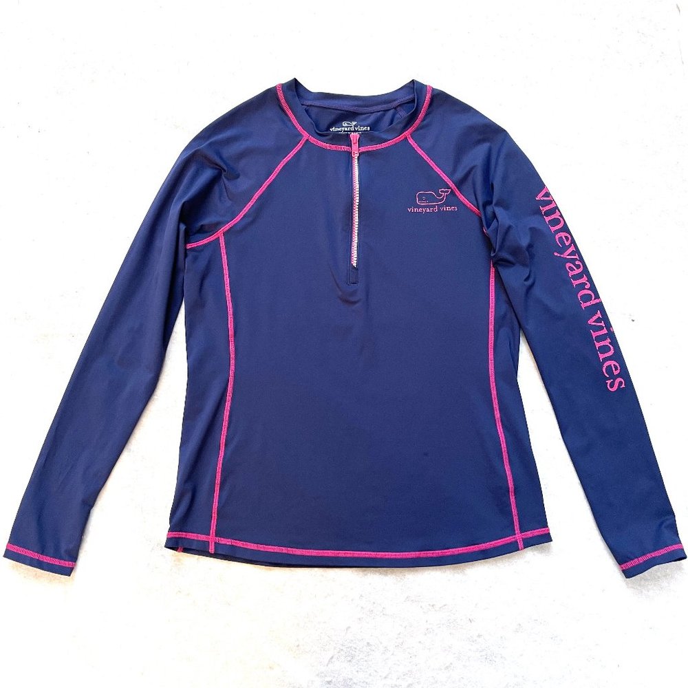Vineyard vines long sleeve performance half zip top/pullover - Picture 1 of 8
